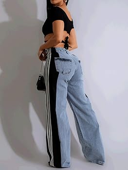 Amazon.com: Angsuttc Womens Jeans High Waisted Patchwork
